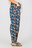 Mineral Washed Denim Pants With Ditsy Floral Print
