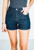 Judy Blue High-Waist Heart Shaped Pocket Denim Shorts