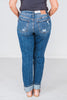 Judy Blue Distressed Cell Phone Pocket Mid Rise Cuffed Boyfriend Jeans
