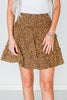 High-Waist Leopard Knit Skirt W Smoked Waist