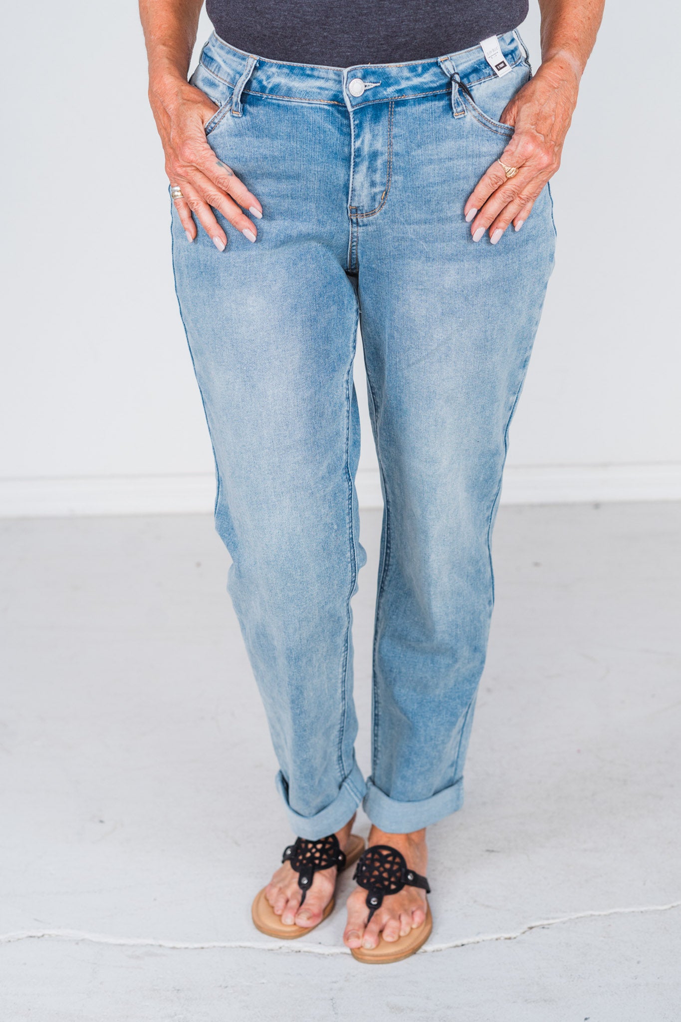 Judy Blue V-Front Cooling Denim Cuffed Jeans