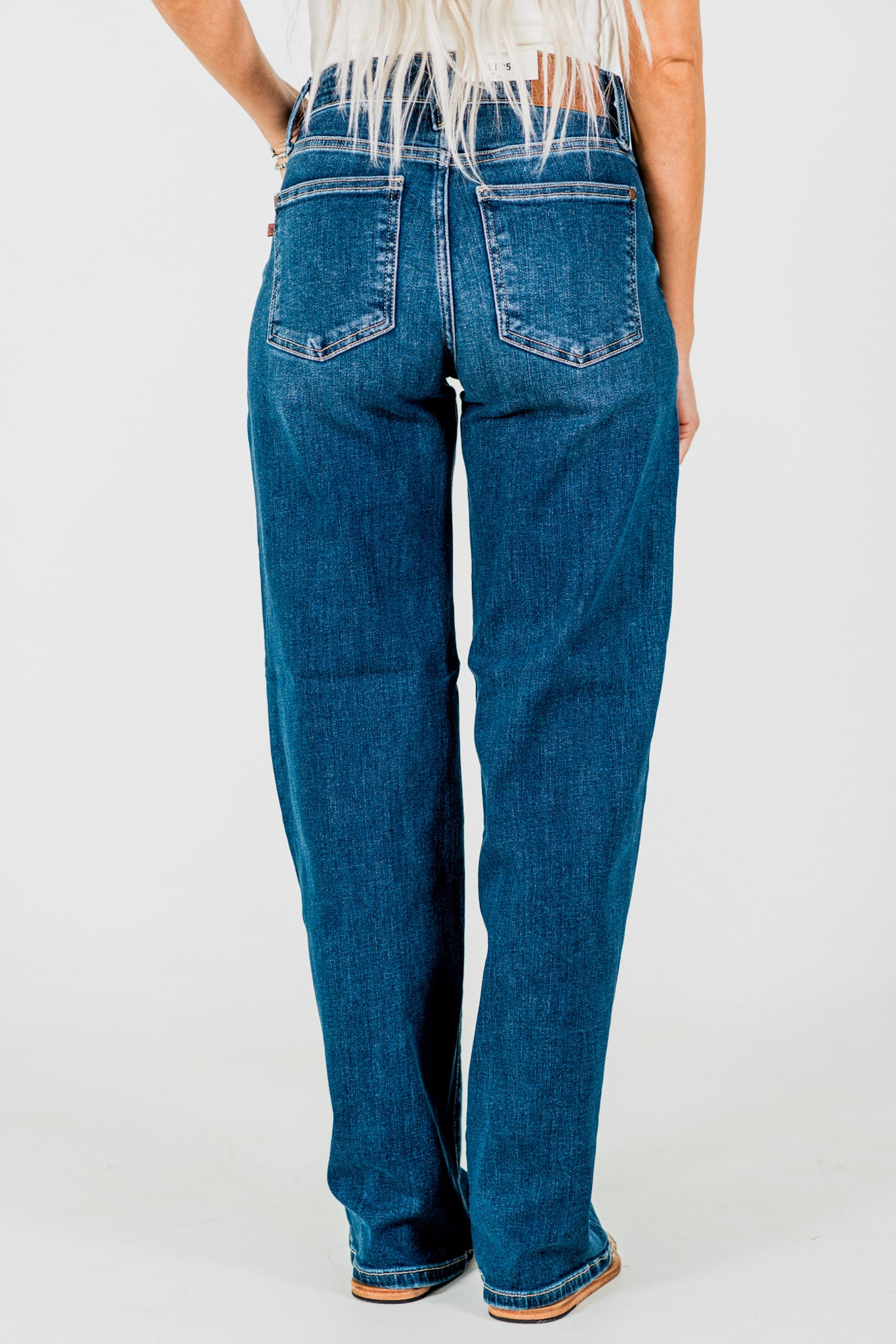 Judy Blue Mid Rise 90's Straight Jeans With Double Pockets