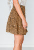 High-Waist Leopard Knit Skirt W Smoked Waist