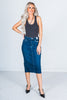 Judy Blue High Waist Back Slit Hem Mid Length Skirt FINAL SALE