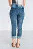 Judy Blue Dark Wash Cuffed Denim Capris