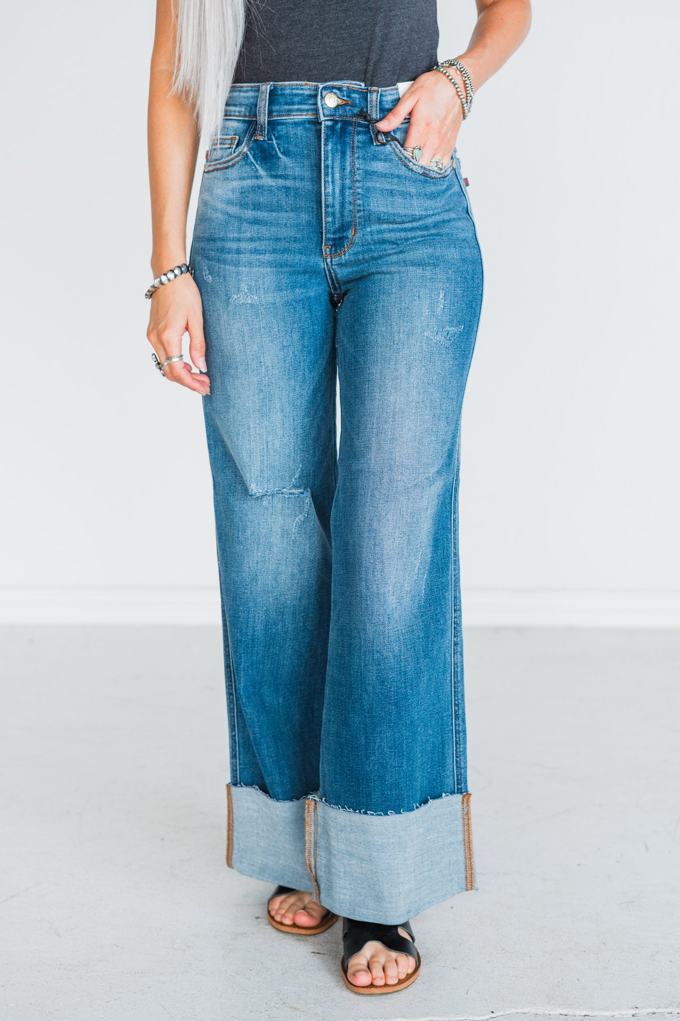 Judy Blue High-Waist Retro Wide Leg Jeans