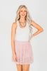 Lingo Lace Skort In Dusty Rose