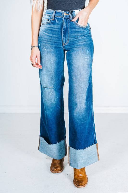 Judy Blue High-Waist Retro Wide Leg Jeans