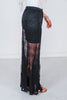 High-Waist Black Knit Skirt W/ Elastic Waist