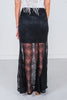 High-Waist Black Knit Skirt W/ Elastic Waist
