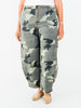 Olive & Gray Camo Print Cropped Barrel Leg Pants