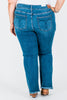Judy Blue High-Waist Double Button Bootcut Jeans W/ Frayed Hem