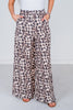 Leopard Print Wide Leg Pants with Adjustable Bottom FINAL SALE