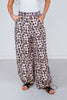 Leopard Print Wide Leg Pants with Adjustable Bottom FINAL SALE