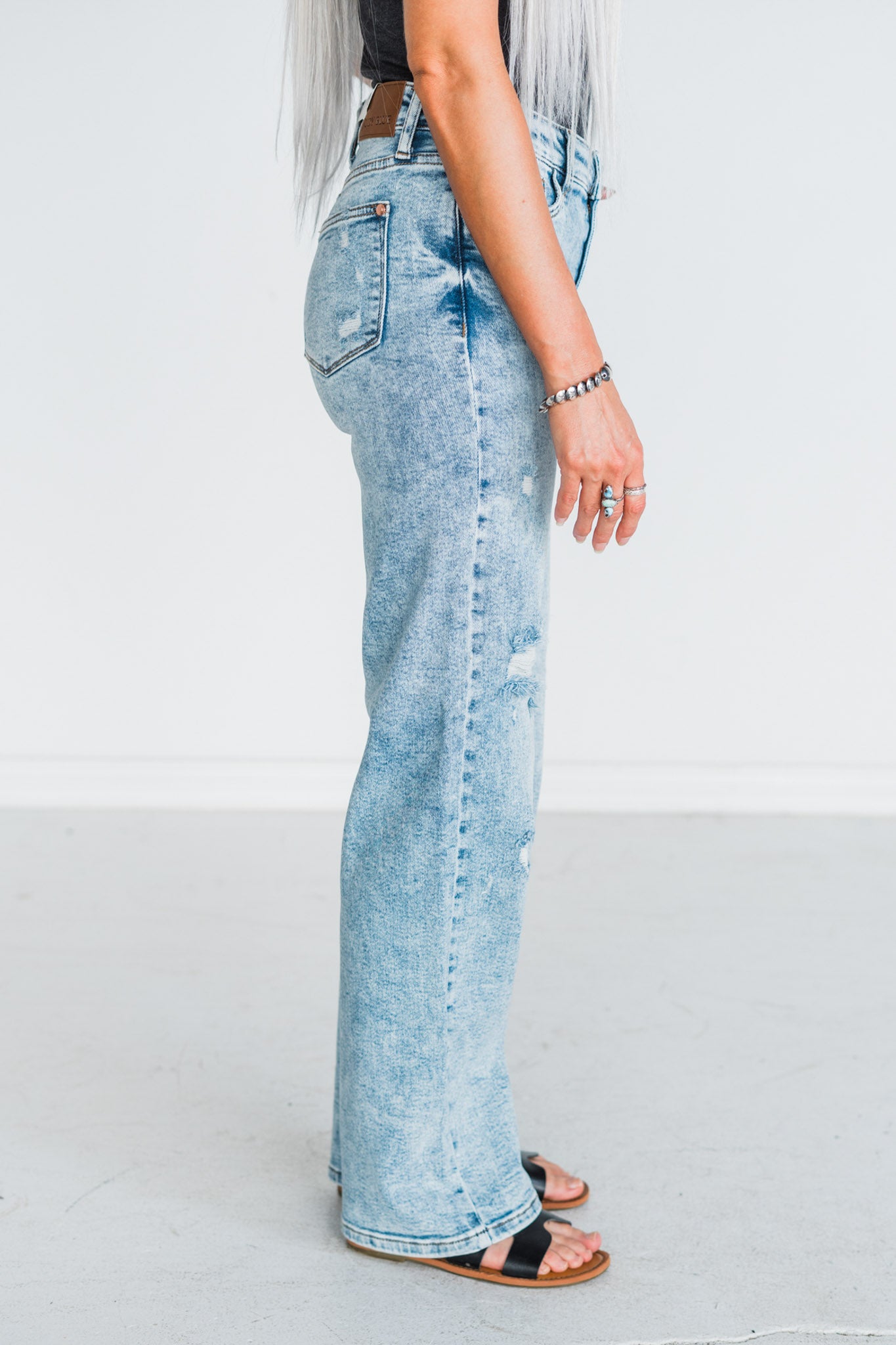 Judy Blue High-Waist Distressed 90's Straight Jeans