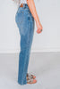 Judy Blue Vintage Wash Front Seam & Slit Straight Jeans