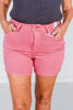 Judy Blue Garment Dyed Rose Pink Denim Shorts