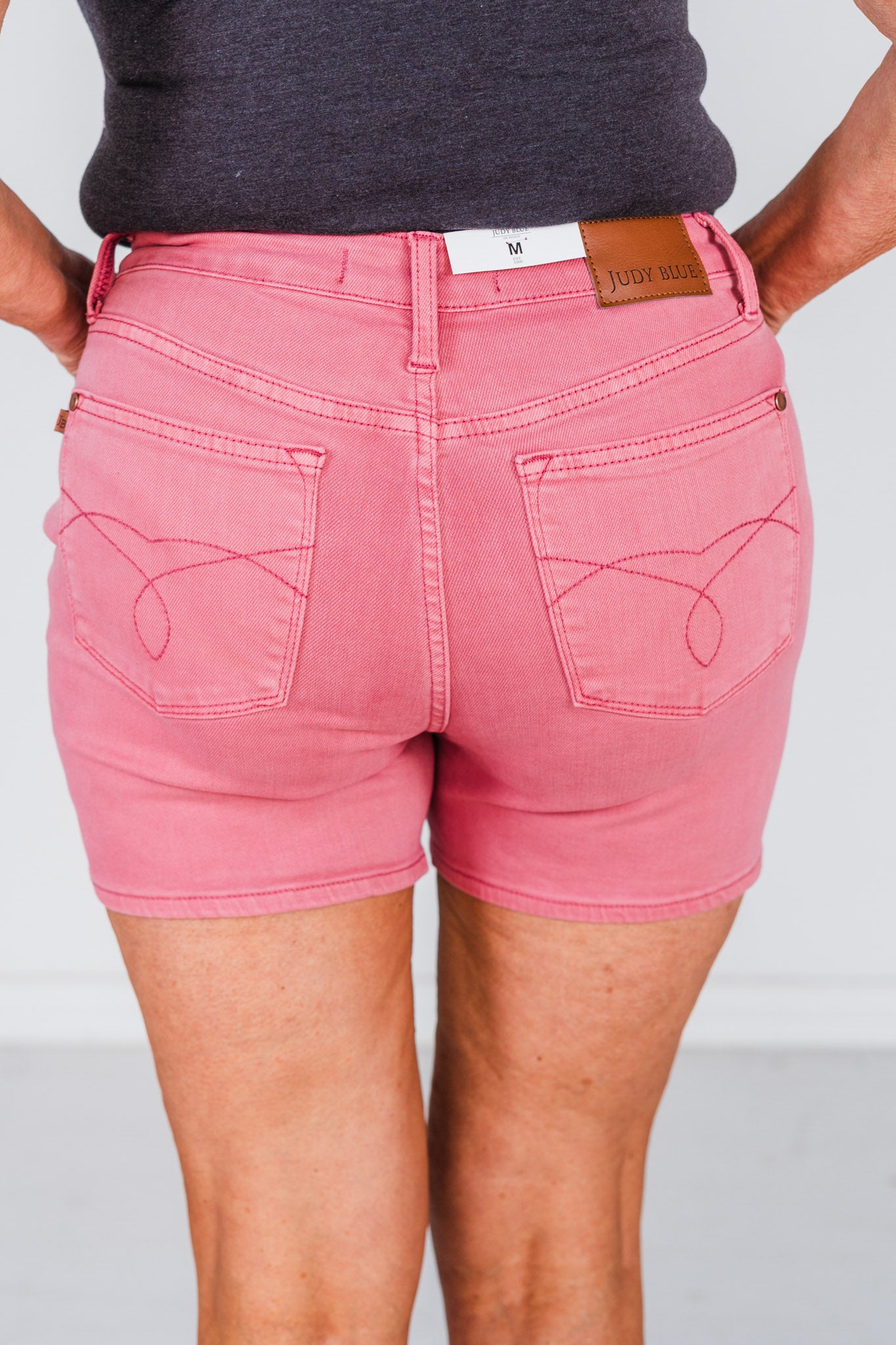 Judy Blue Garment Dyed Rose Pink Denim Shorts