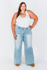Judy Blue High-Waist Retro Wide Leg Criss Cross Waist Band Jeans