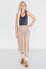 Beige Lace Skirt W/ Front Slit & Western Design