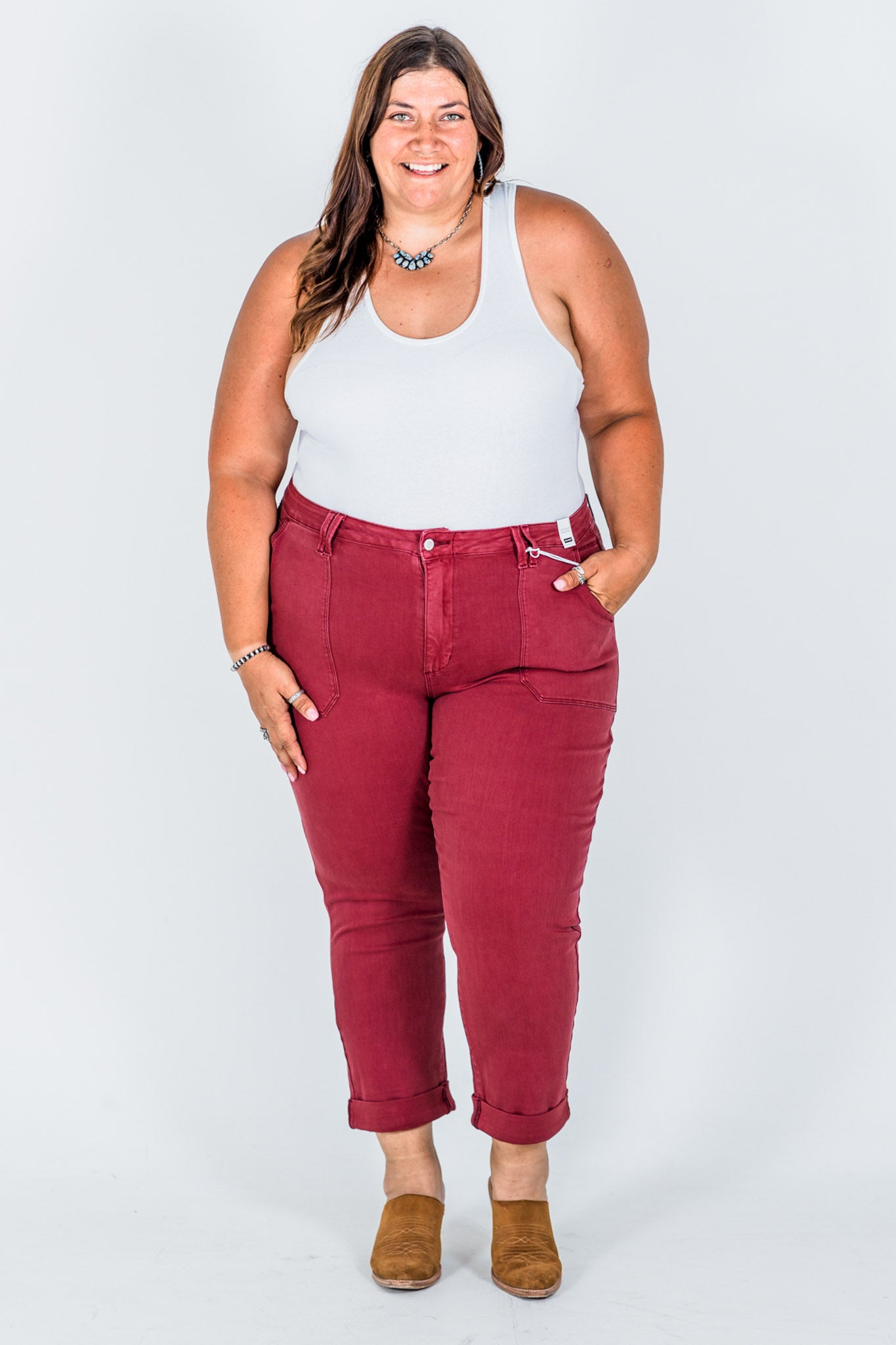 Judy Blue High Waist Sangria Cuffed Aurora Jogger Jeans