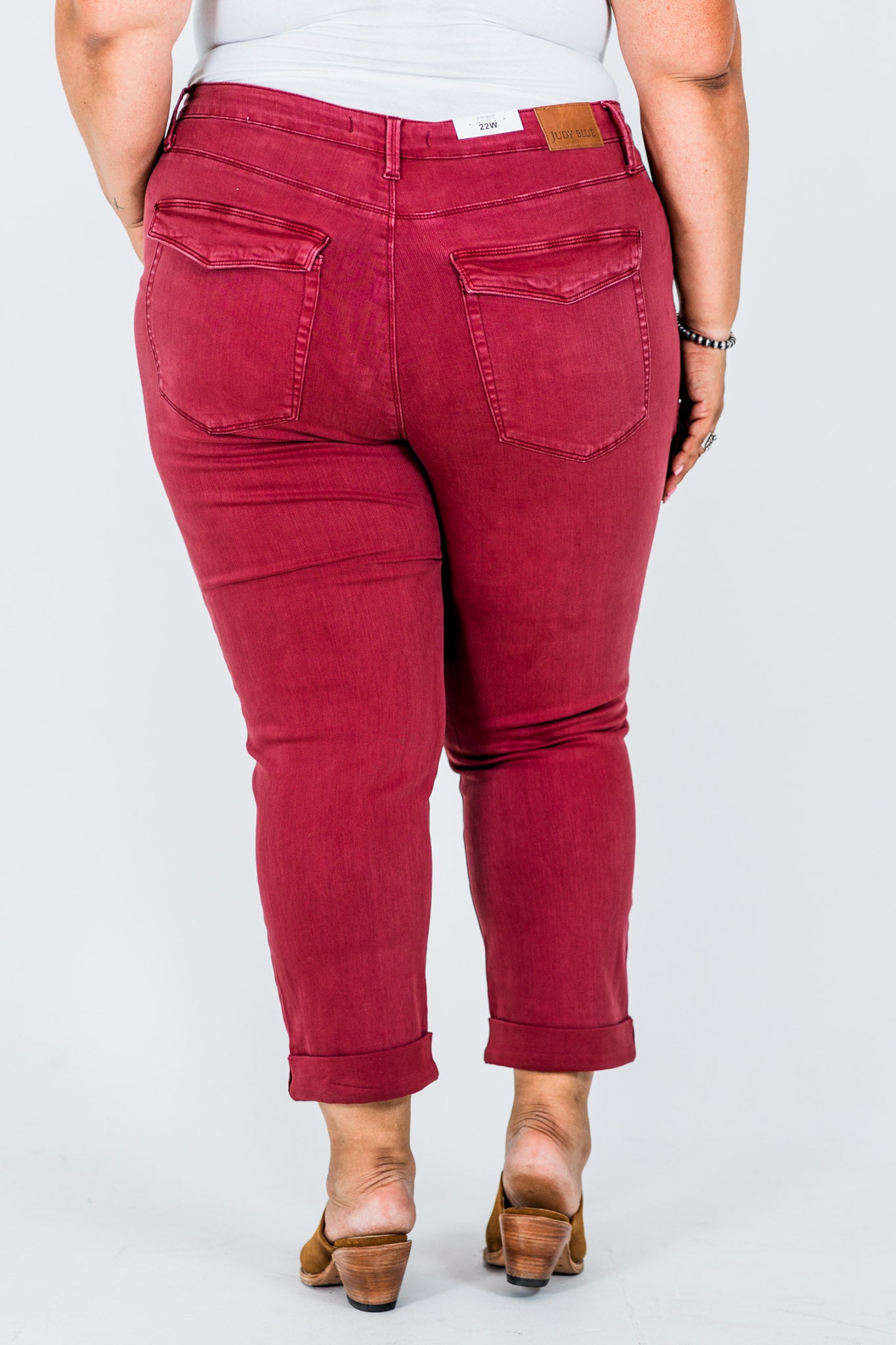 Judy Blue High Waist Sangria Cuffed Aurora Jogger Jeans