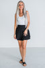 Black Pleated Skort with Pockets