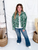 Acid Washed Green Plaid Flannel With Distressed Hems - Whiskey Skies - WHITE BIRCH