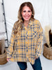 Acid Washed Yellow Plaid Button Down Flannel - Whiskey Skies - EASEL
