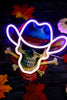 Acrylic LED Cowboy Skull & Crossbones Sign - Whiskey Skies - GERSON COMPANIES