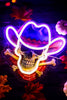 Acrylic LED Cowboy Skull & Crossbones Sign - Whiskey Skies - GERSON COMPANIES