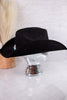 Adjustable Black Cowgirl Hat W/ Turquoise Stud Concho - Whiskey Skies - FAME ACCESSORIES