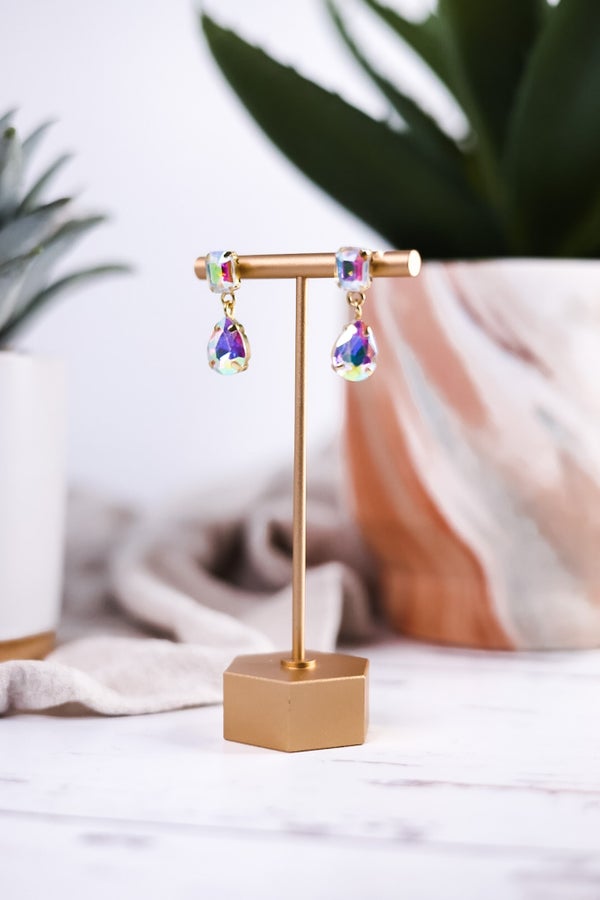 Alysa Solid Dangle Earrings Iridescent - Whiskey Skies - INK+ALLOY