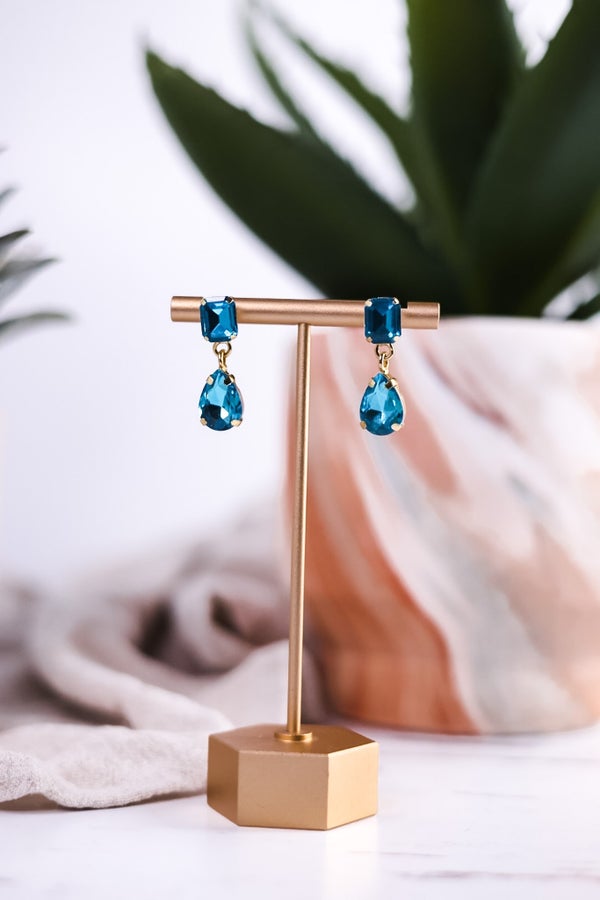 Alysa Solid Dangle Earrings Turquoise - Whiskey Skies - INK+ALLOY