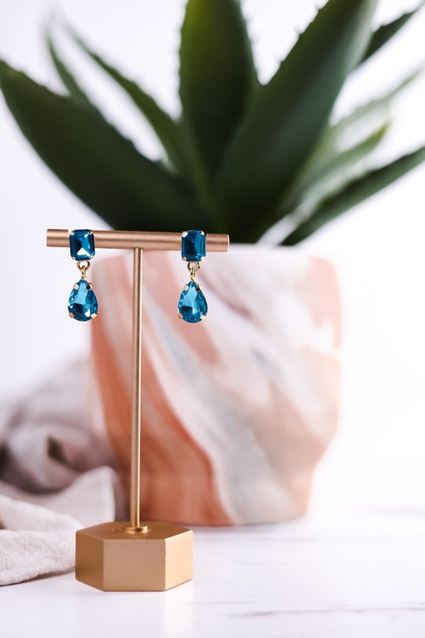 Alysa Solid Dangle Earrings Turquoise - Whiskey Skies - INK+ALLOY