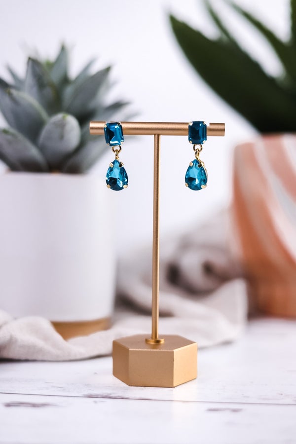 Alysa Solid Dangle Earrings Turquoise - Whiskey Skies - INK+ALLOY