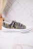 Aman Camouflage Print Sneakers With Rhinestone Laces - Whiskey Skies - VERY G