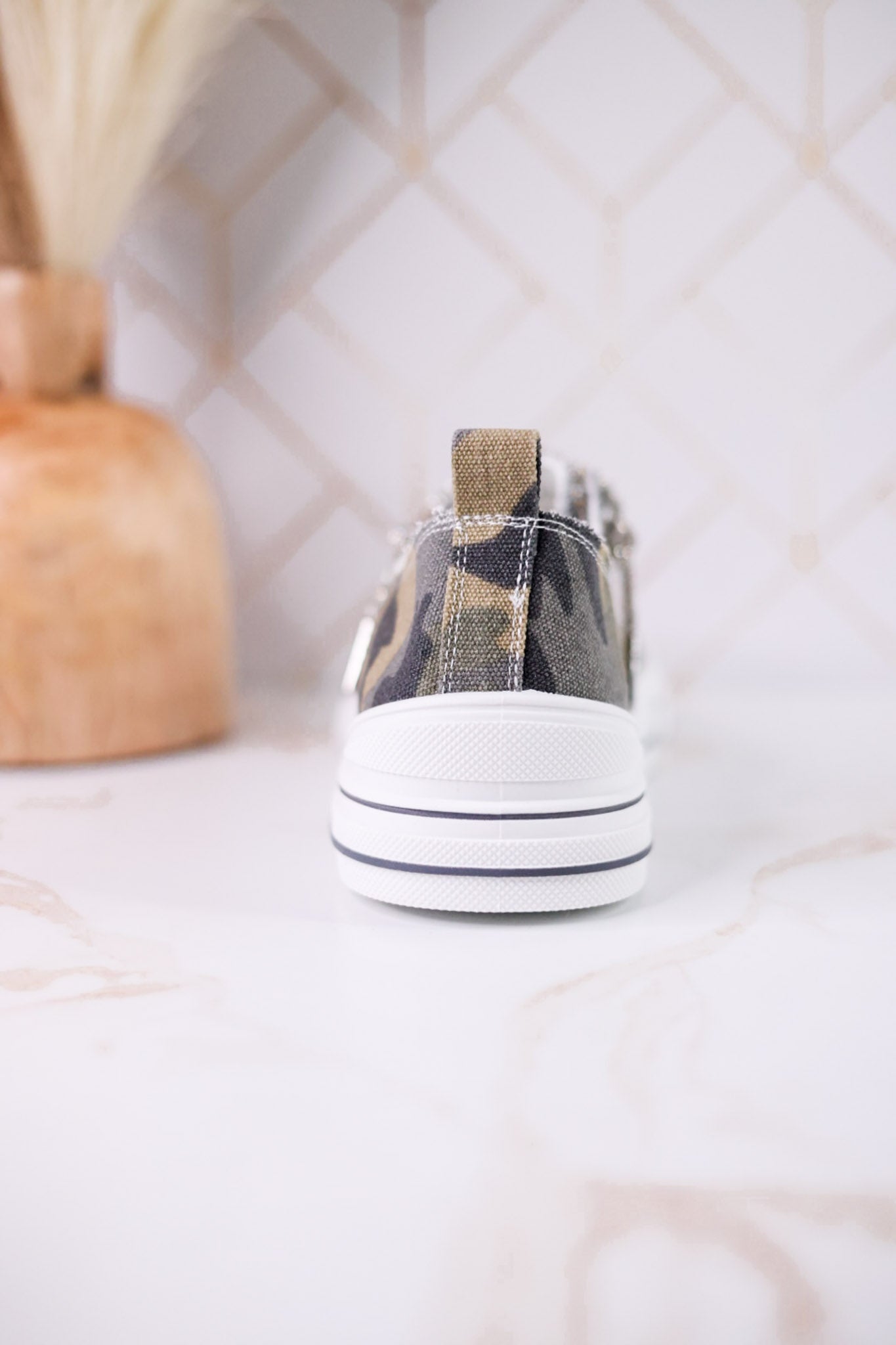 Aman Camouflage Print Sneakers With Rhinestone Laces - Whiskey Skies - VERY G