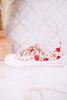 Aman Peach Floral Sneakers With Rhinestone Laces - Whiskey Skies - VERY G