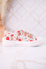 Aman Peach Floral Sneakers With Rhinestone Laces - Whiskey Skies - VERY G