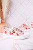 Aman Peach Floral Sneakers With Rhinestone Laces - Whiskey Skies - VERY G