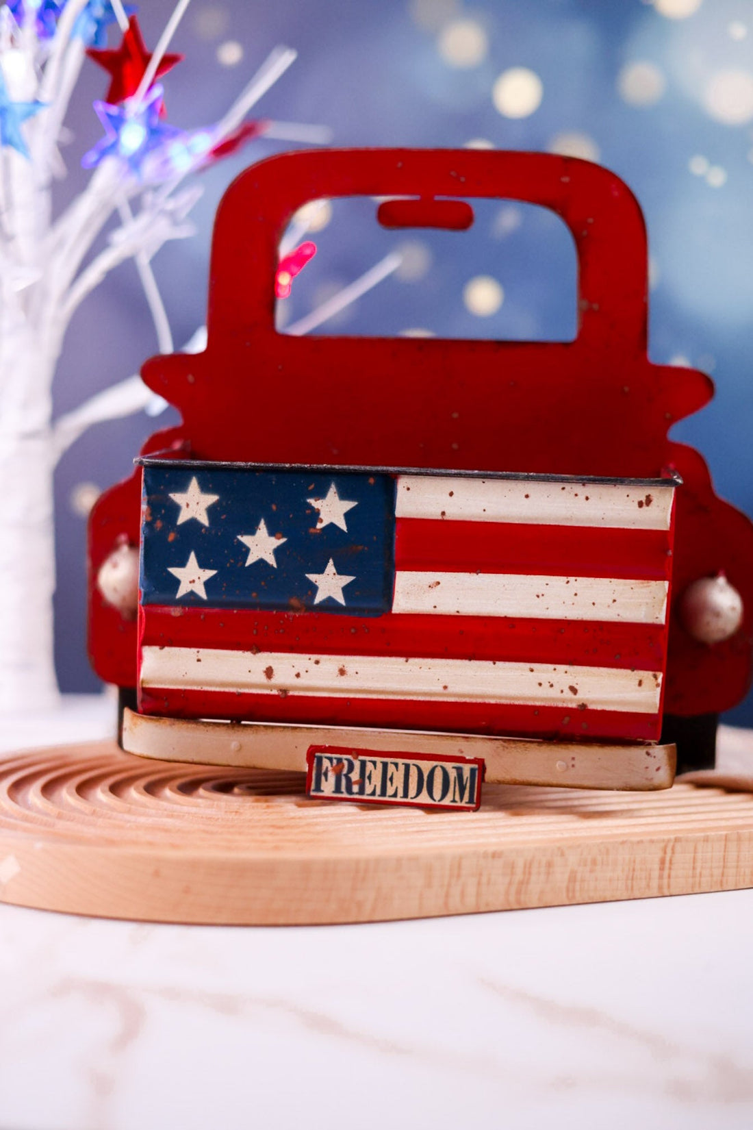 American Flag Metal Hanging Truck Container - Whiskey Skies - SPECIAL T IMPORTS INC
