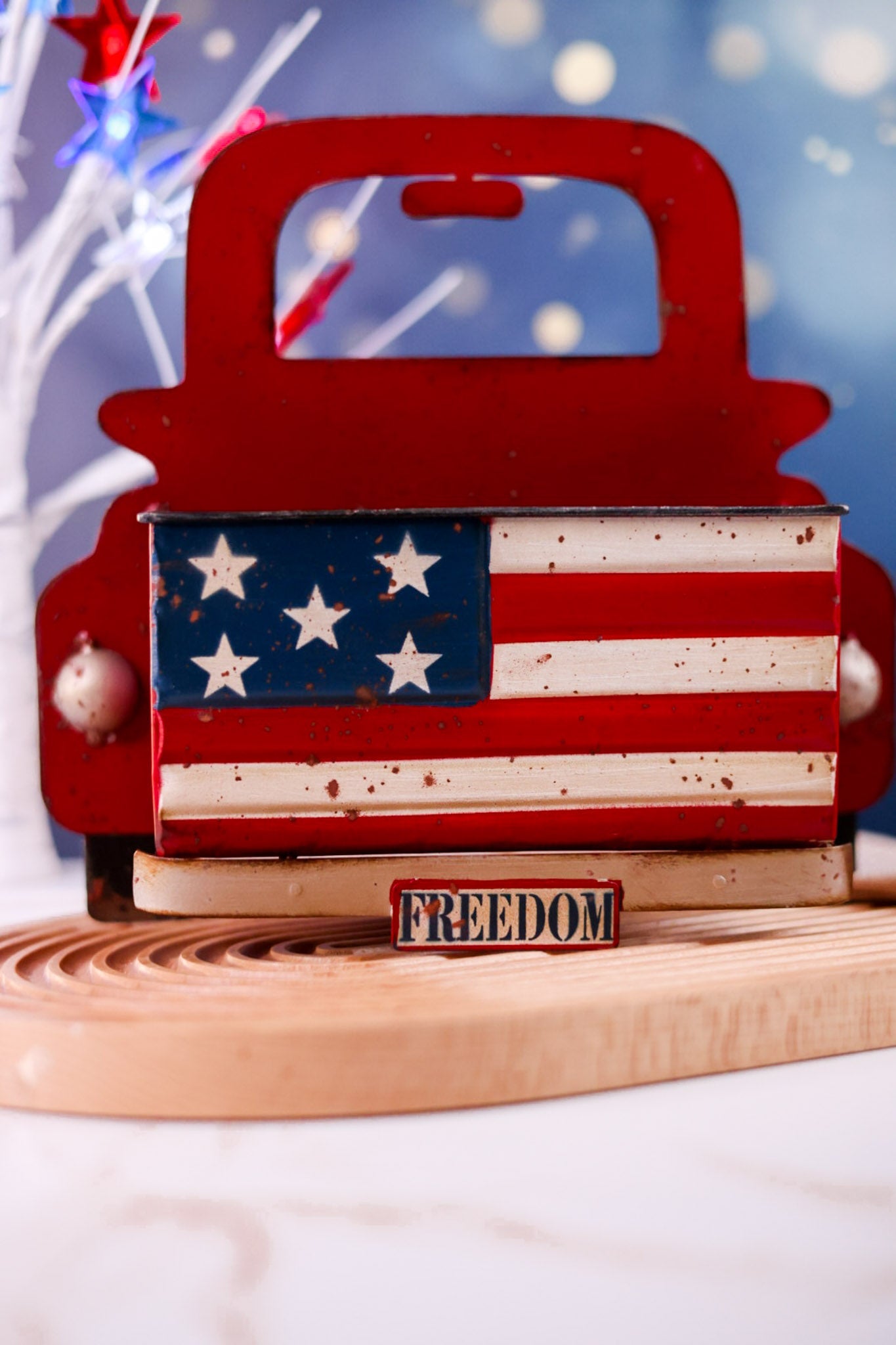 American Flag Metal Hanging Truck Container - Whiskey Skies - SPECIAL T IMPORTS INC