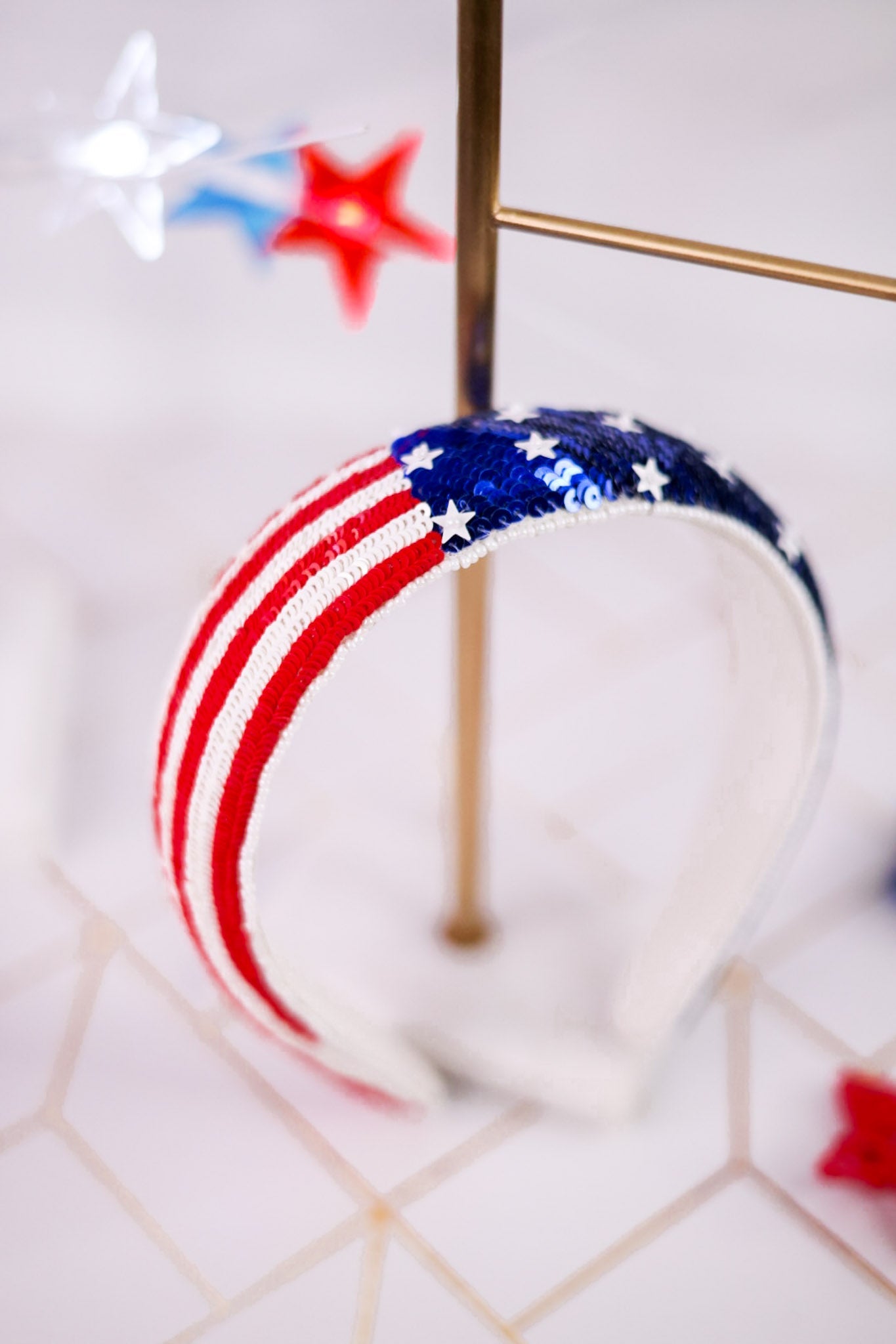 American Flag Sequin Headband - Whiskey Skies - MUD PIE