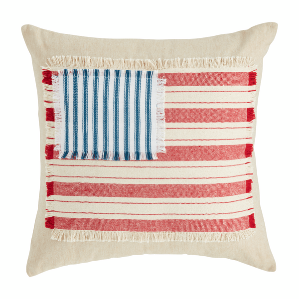 American Flag Throw Pillow - Whiskey Skies - MUDPIE