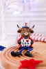 Americana Highland Cow Shelf Sitter With Rope Legs (3 Styles) - Whiskey Skies - GERSON COMPANIES