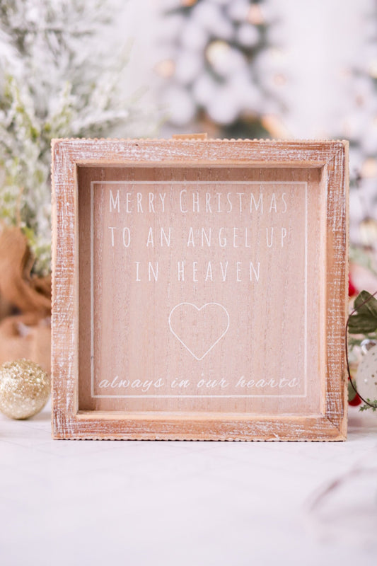 Angel in Heaven Wood Framed Sign - Whiskey Skies - ADAMS & CO