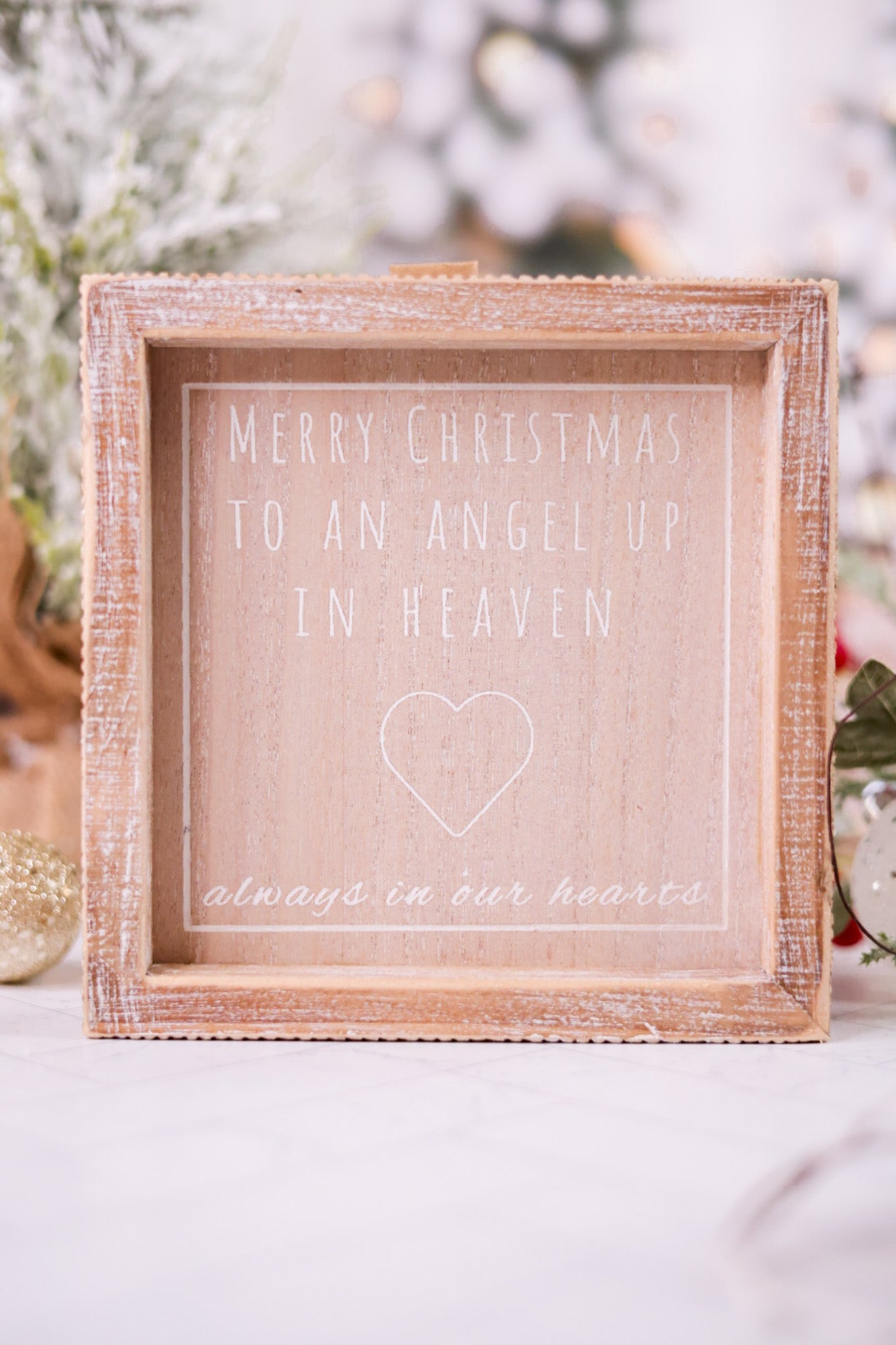 Angel in Heaven Wood Framed Sign - Whiskey Skies - ADAMS & CO