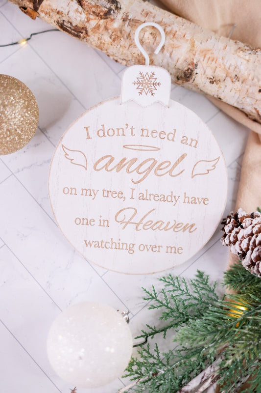 Angel Watching Over Me Wooden Ornament - Whiskey Skies - ADAMS & CO