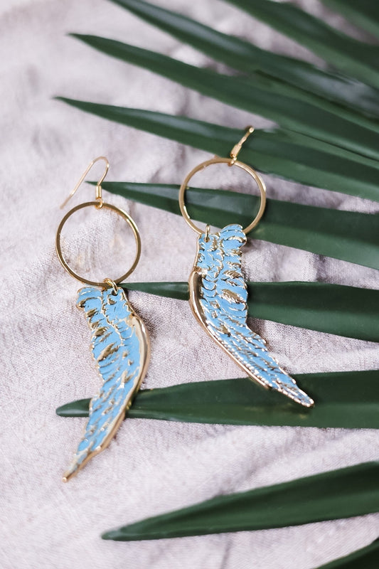 Angel Wing Earrings - Whiskey Skies - LESLIE CURTIS JEWLERY DESIGNS